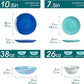 vancasso Bonita Dinnerware Set 24 Pieces Blue Stoneware Service for 6, Handpainted Spirals Pattern Stoneware Combination Set