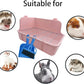 11Pcs Rabbit Litter Box Toilet,Bunny Corner Litter Bedding Plastic Square Grate Guinea Pig Bunny Ferret Hamster Hedgehog, Potty Trainer Bedding Box for Guinea Pig Ferret Hamster Hedgehog (Pink)