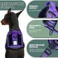 BUMBIN Tactical Dog Harness for Large Dogs No Pull, Famous TIK Tok No Pull Puppy Harness, Fit Smart Reflective Pet Walking Harness for Training, Adjustable Dog Vest Harness with Handle Purple L