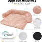 GGIB Calming Dog Bed Fluffy Plush Dog Mat for Furniture Protector with Removable Washable Cover for Large Medium Small Dogs and Cats (Small(35x31x5),Pink)