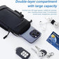 Cell Phone Crossbody Bag with Arm Band, Waterproof Phone Holder Pouch Fits iPhone & Android up to 7'', Small Sling Shoulder Purse for Running, Hiking, Travel, Workout (Black)