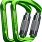 SEPEAK UIAA 30kN Climbing Carabiner Clips, Professional Heavy Duty Twist Locking Carabiners for Climbing,Mountaineering, Rappelling, Camping, Hiking, Swings, Large D Ring Hooks