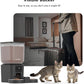 Automatic Cat Feeder for 2 Cats - 8L/34 Cups Large Capacity Auto Cat Food Dispenser with LCD Screen, 2 Food Trays, Timed Feeder, Up to 50 Portions 6 Meals Per Day, Keep Fresh