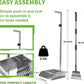 Heavy Duty Metal Pooper Scooper, Dog Pooper Scooper for Large Medium Dogs Long Handle Stainless Tray and Rake Set，Extremely Durable Metal Stainless Steel Dustpan for Indoor Outdoor Cleaning 。