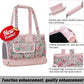Dog Carrier, Cat Carrier, Pet Carrier, Foldable Waterproof Premium PU Leather Oxford Cloth Dog Purse, Portable Tote Bag Carrier for Small to Medium Cats and Small Dogs (Flower Pattern)