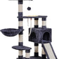 Heybly Cat Tree, Cat Tower for Indoor Cats with Scratching Board, Multi-Level Cat Furniture Condo with Feeding Bowl Smoky Gray HCT010SG