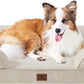 EHEYCIGA Orthopedic Dog Beds for Large Dogs, Waterproof Memory Foam Large Dog Bed with Sides, Non-Slip Bottom and Egg-Crate Foam Pet Couch Bed with Washable Removable Cover, Beige