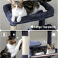 Cat Tree for Large Cats with Metal Plush Big Hammock, 56.3" Cat Tower for Indoor Cats with 2 Door Condo House, 6-Tier Cat Shelves with Scratching Posts and Large Top Perch, Dark Gray