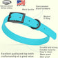 Dogline Biothane Waterproof Dog Collar Strong Coated Nylon Webbing with Black Hardware Odor- Proof for Easy Care Easy to Clean High Performance Fits Small Medium or Large Dogs, Sky Blue