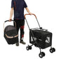 Double Pet Stroller for Dogs and Cats, Foldable Dog Stroller Travel Carriage with Detachable Carriers, Safety Belts, and 4 Lockable Wheels for Small to Medium Pets (Black)