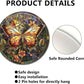 Lygond Metal Sign Tin Sign Circular Stained Glass Butterfly Wall Art for Club 12×12 Inches