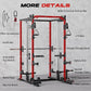 Smith Machine Home Gym, Multi-Function Power Cage with Dual Pulley Cable Crossover System, All-in-One Squat Rack with Smith Bar and Strength Training Attachments for Full-Body Workouts