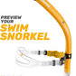 CAPAS Training Swim Snorkel for Lap Swimming, Swivel Headband Ultimate Fit Center-Mount Swimmers Snorkel with Liquid Silicone Mouthpiece Adjustable Strap, Designed for Adult Men Women
