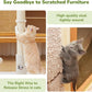 Cat Scratching Posts 33" for Adults Cats, Cat Scratcher with Soft Fabric Covering Base and Durable Sisal Rope, Scratcher with Fun Mouse Hole and Cat Toy for Tall Cats (White)