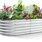 Land Guard 6x3x1.5ft Galvanized Raised Garden Bed Kit, Metal Planter Boxes Outdoor, Oval Metal Raised Garden Bed for Vegetables, Flowers (Silver)