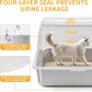 Stainless Steel Litter Box with Lid, XL Extra Large Cat Litter Box, Enclosed Metal Litter Pan with High Sided Enclosure & Scoop, Anti Leakage, Easy to Clean, Odor Control (White)