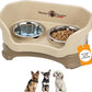 Neater Pet Brands Neater Feeder Deluxe Mess Proof Dog Bowls Elevated for Small Dogs Under 19 lbs, Made in USA, No Spill Raised Dog Food Bowl Stand Feeding Station, Food and Water Bowl Set, Cappuccino