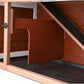 TRIXIE natura Outdoor Double Rabbit Hutch - Indoor Small Animal House, Bunny Cage with Two Sleeping & Play Areas - Includes a Non-Slip Ramp Hinged Roof & Two Pull-Out Trays - in Auburn