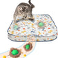 Rocfish Interactive Cat Toys Ball - Automatic Fast Rolling Ball in Play Mat, Hide and Seek Mouse Catching Game, Low-Noise Cat Enrichment Toys in Pouch for Indoor Bored Cats (Green Toy & Square Mat)