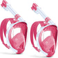 W WSTOO Kids Full Face Snorkel Masks,Suitable for Beginners Dry Top Snorkeling Gear,Can Your Mouth or Nose to Breathe,180 Degrees Panoramic View,Anti-Fog Anti-Leak,Summer Travel and Vacationing Gifts