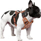 Timos Dog Harness, No Pull Dogs Harness 3 Snap Buckles Adjustable Reflective No Choke Pet Vest for Small Dog with Soft Padded Control Training Handle for Outdoor Training,Flower Orange, XS