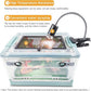 Travel Portable Foldable Terrarium Kits for Reptiles -Heat-Resistant Material, Easy to Move with Wheels, Includes Plant, Feeding Bowl, and Carpet for Snakes, Lizards, Tortoises, and Leopard