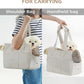 Dog Purse Carrier for Small Dogs Rabbit cat with Large Pockets, Cotton Bag, Dog Carrier Soft Sided, Collapsible Travel Puppy Carrier (Grey, 13.6" L x 6.5" W x 10" H)