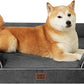 EHEYCIGA Orthopedic Dog Beds for Large Dogs, Waterproof Memory Foam Large Pet Bed with Sides, Non-Slip Bottom and Egg-Crate Foam Dog Couch Bed with Washable Removable Cover, Dark Grey