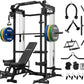 Mikolo Power Cage, 2000LB Power Rack with Independent Dual Pulley System, Multi-Function Home Gym Workout Machine for Cable Crossover