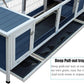 Rabbit Hutch Indoor Leakproof Bunny Cage Fir WoodenOutdoor Bunny House with Wire Floor Leakproof Plastic Tray (Blue)