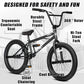 Freestyle BMX Bike, 20 Inch Yaphet Bicycle for Teen Beginner and Adult Riders, Bike with Hi-Ten Steel Frame, Multiple Colors