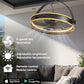 Orison 24.8'' Outdoor/Indoor Garage Ceiling Fan, 6 Speed Ceiling Mounted Plug-In Cord Garage Fan with Remote&APP, Manual Vertical Rotation, Hook hanging for Gazebo, Patio, Yellow&Black