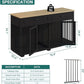 Large Dog Crate with Double Rooms, 72" Heavy Duty Wooden Dog Cage Furniutre Dog Crate Kennel w/Drawers & Removable Divider,Indoor Luxury Dog House for Large Dogs,Black