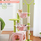 Pink Cat Tree, 47.6" Cat Tower with 2 Metal Frame Hammock, Cat Scratching Post for Indoor Cats with 2 Removable Pompom Sticks for Kittens, Pink