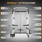 GaveeLife Power Cage, 2000 LBS Power Rack with Cable Cross-Over System, Multi-Functional Strength Training Squat Rack with LAT Pull Down System, Home Gym Equipment with Training Attachment, Red