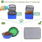 WOLT Dog Travel Bag Dog Bag for Traveling and Supplies with 2 Collapsible Bowls, 2 Food Containers, 1 Place Mat, Blue