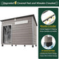 43.3" L Dog House Outdoor for Large Breeds Dogs Anti Chewing Iron Frames Dog Kennel Wooden Pet Houses for Indoor Outdoor with Weatherproof Roof,6 Elevated Feet, Reinforced Bottom Support