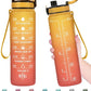 Enerbone Water Bottle, Leakproof BPA & Toxic Free, Motivational Water Bottle with Times to Drink and Straw, Fitness Sports Water Bottle with Strap for Office, Gym, Outdoor Sports