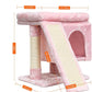 SYANDLVY Small Pink Cat Tree with Perch for Indoor Cats, Cat Tower with Scratching Post, Modern Activity House for Large Cats, Condo with Board, Kittens Cave