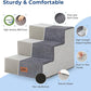 Dog Steps for Couch - Extra Wide Pet Stairs for Small Dogs and Cats, Dog Steps with Non-Slip Bottom Grey 3 Steps, Grey