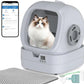 Automatic Self-Cleaning Cat Litter Box with APP-Controlled, Weight Tracking – 86L Ultra-Quiet, Smart Health Monitor, and Safe Anti-Pinch Design (Assembly Required) -Light Grey