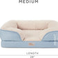 TOWN & COUNTRY EVERYDAY CuddleTown Comfy Solid Bolster Sofa Pet Bed, Supportive & Calming Egg Crate Foam, Non-Slip Bottom, Machine Washable Cover, Blue, Medium 28"x23"x8"