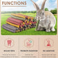 Bissap 72 PCS Rabbit Chew Sticks, Natural Timothy Hay Pumpkin Sugar Beet Carrot Strawberry Rose Dahlberg Daisy Forget-me-not Flower Treat for Bunny Chinchilla Guinea Pig Hamster Small Pet Molar Snack