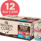 Wellness CORE+ Digestive Health Pate Adult Wet Cat Food, Natural, Protein-Rich, Grain Free, 3 Ounce, 12 Pack (Salmon & Whitefish Variety Pack)