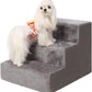 Dog Stairs for Small Dogs,13" 3-Step Pet Stairs for Couches，Dog Steps with Non-Slip Bottom and Removable Cover Indoor Outdoor,Grey