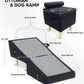 Dog Stairs for Small Dogs and Cats – 2-in-1 Dog Ramp for Bed and Couch, 16.5'' Foldable Wooden Pet Steps, Sturdy Multi-Use Split Ottoman Design, Dark Blue