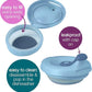 b.box Fill + Feed (Lullaby Blue) | Reusable Baby Food Pouch | For Babies & Toddlers 4m+ | Silicone/Nylon Pouch, BPA-Free Lid | Dishwasher & Microwave Safe | 110mL (3.7oz, ½ Cup) Capacity