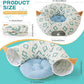 Cat Tunnel Bed with Soft Cushion, Cat Donut Tunnels for Indoor Cats, Peekaboo Cat Cave Toy, Multifunctional Playground Toys for Kittens, Rabbit, Blue Jacquard Pattern