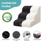 Dog Stairs for Small Dogs 15.7" H, Curved Dog Step for Puppy, Older Cat, Medium Pet Ramp for Sofa, Couch or Bed, Ladder with High Density Foam, 15.7x22.4x15.7 inch, 3 Step, Black