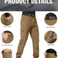 FREE SOLDIER Men's Outdoor Softshell Fleece Lined Cargo Pants Snow Ski Hiking Pants with Belt